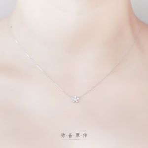 🌕cute flower silver necklace